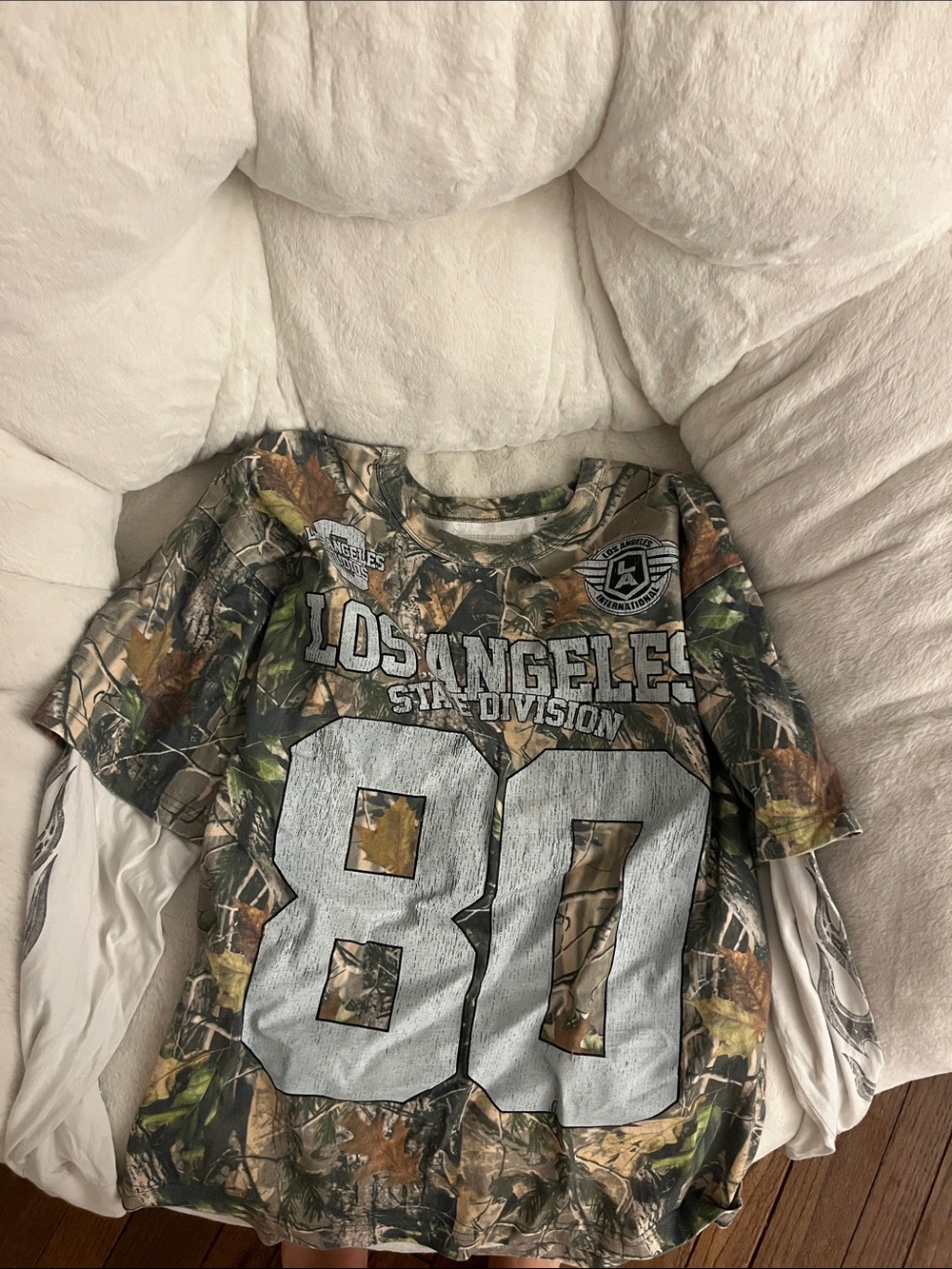 PacSun Men's Camo '80' Layered-Look Tee in Green and Brown
